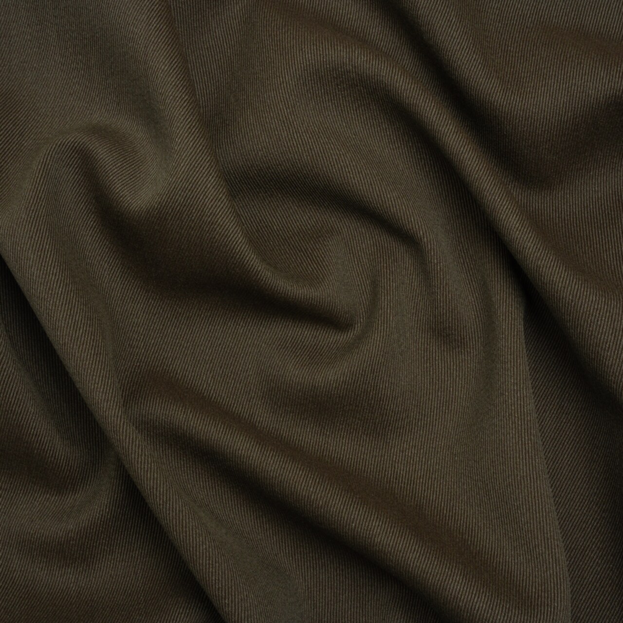 1 Yard Wool Gabardine Made in Italy - Olive Brown - Deadstock